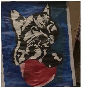 Painting art handmade cat